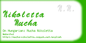 nikoletta mucha business card